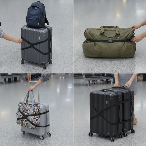 Luggage compression strap with - strap,